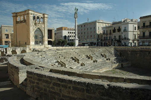 Lecce. Located in Piazza Sant 'Oronzo with the seat and the column of the saint
