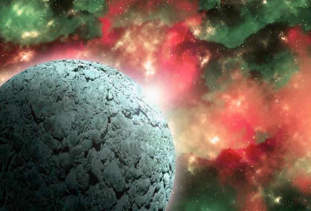 Unknown planet from outer space. Space nebula. Cosmic cluster of stars. Outer space background. 3D Illustration.