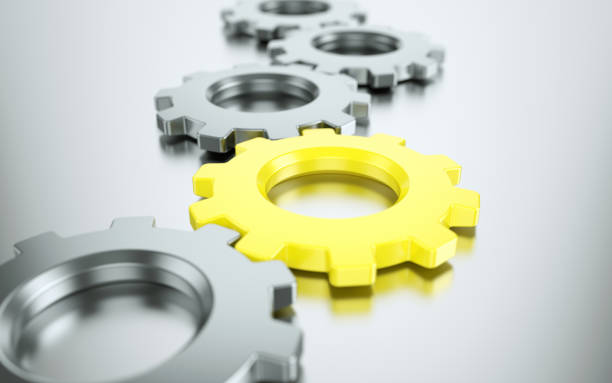 istock Yellow gear wheel, leadership concept 1367646073
