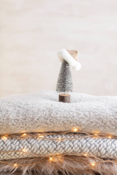 istock Christmas little trees and golden lights bokeh. 1367646134
