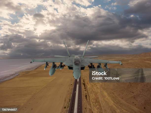 Jet Fighters Flying Over Highway In Salt Lake Stock Photo - Download Image Now - FA-18 Hornet, Above, Advanced Tactical Fighter