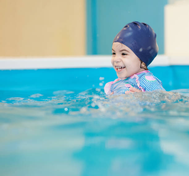 istock Happy smile portrait in swim suit 1367647428