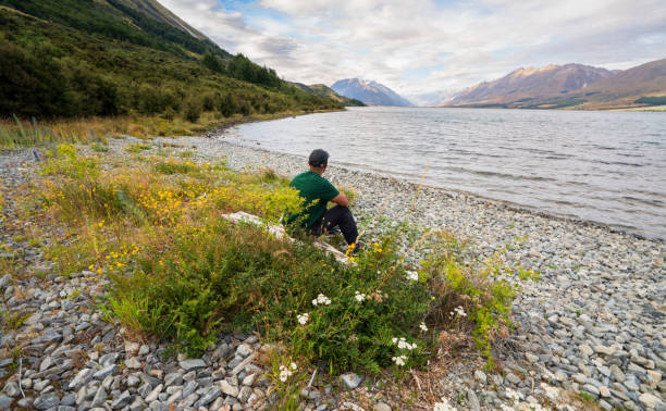 Lake Ohau with Hopkins ranges in backdrop.