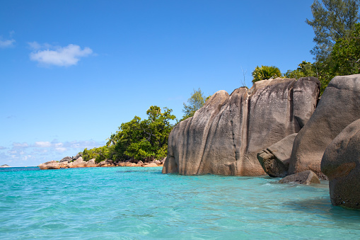 Fascinating rock formations at Anse Source d'Argent beach in the Seychelles.