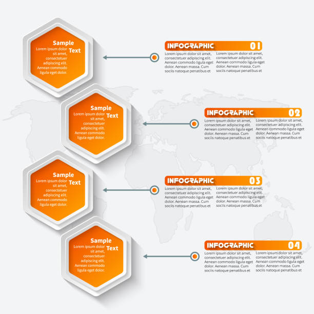 illustrazioni stock, clip art, cartoni animati e icone di tendenza di infografica su carta 3d astratta. modello di business . illustrazione vettoriale - hexagon three dimensional shape diagram abstract