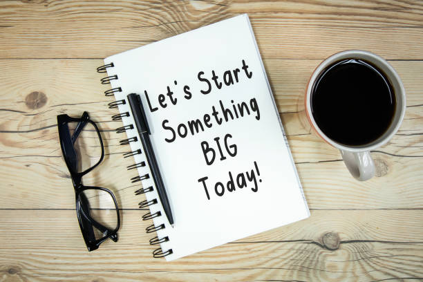 istock Open notebook with text 