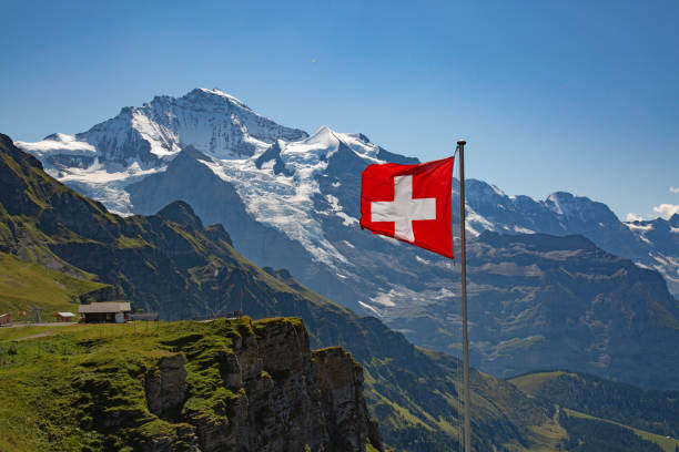 jungfrau region - swiss culture european alps mountain eiger imagens e fotografias de stock