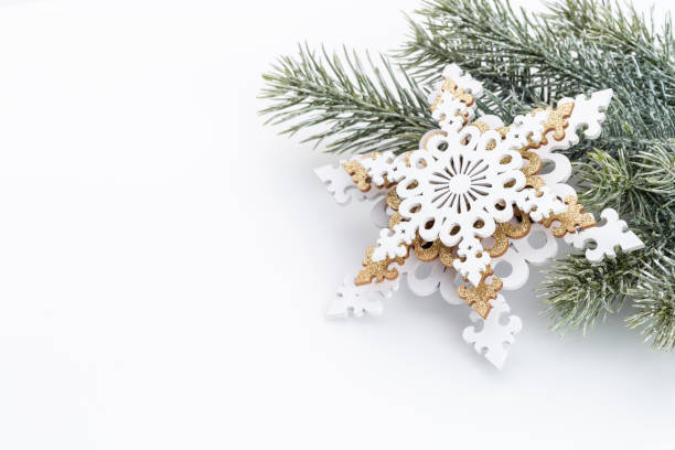 istock Christmas decoration on white background. 1367659041