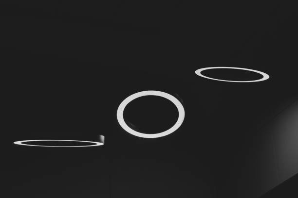 Circle lights with black and white background.
