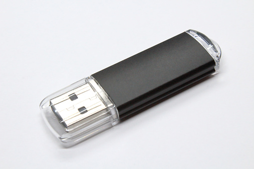 Usb flash drive. Close-up. Isolated object on white background. Isolate.