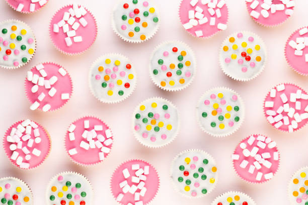 istock Colorful cupcakes on a white background. 1367663871