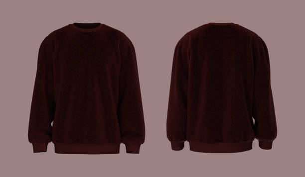 istock Blank fleece sweater mock up in front and back views, 3d rendering, 3d illustration 1367665411