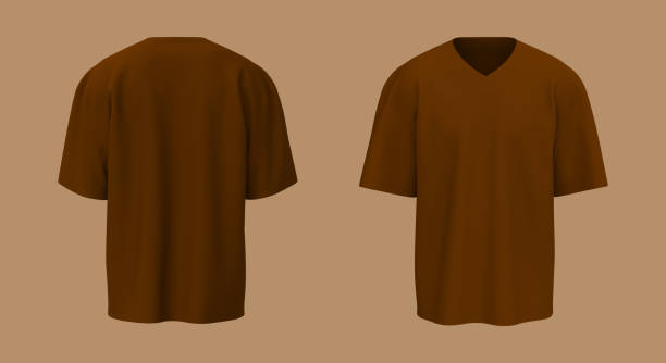 istock men's short-sleeve t-shirt mockup in front and back views, design presentation for print, 3d illustration, 3d rendering 1367666445