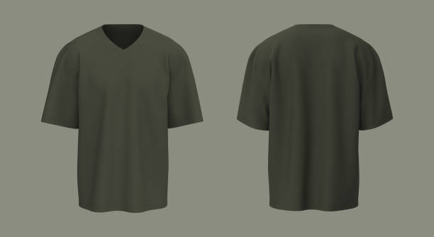 istock men's short-sleeve t-shirt mockup in front and back views, design presentation for print, 3d illustration, 3d rendering 1367666447