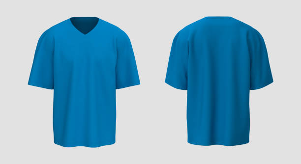 istock men's short-sleeve t-shirt mockup in front and back views, design presentation for print, 3d illustration, 3d rendering 1367666621