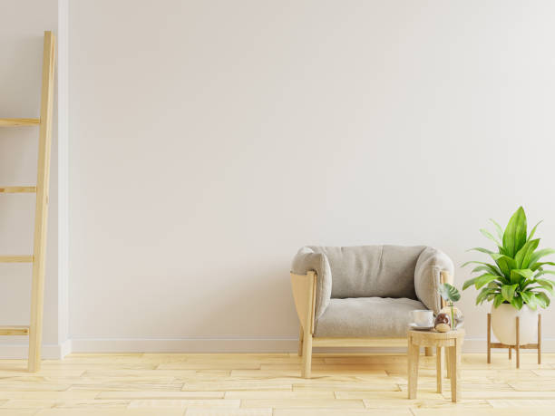 istock Empty living room with armchair and decorating idea on white wall background. 1367668832