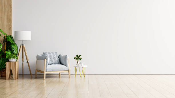 istock Empty room interior with armchair and decorating idea on white wall background. 1367668838