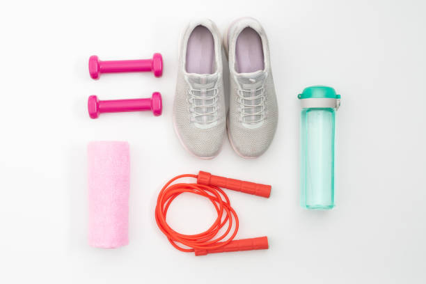 istock sports still life top view dumbbells on white 1367672283