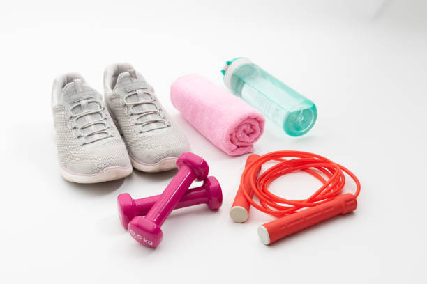 istock sports still life dumbbells on white 1367672381