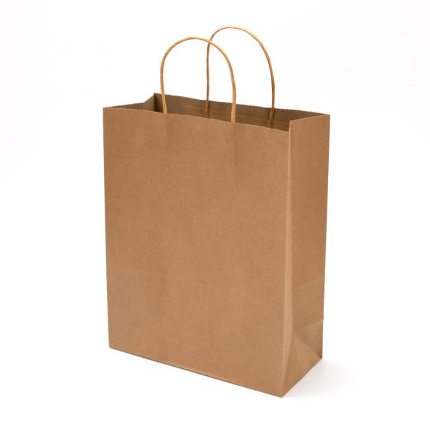 istock recycled paper shopping bags on white 1367672417