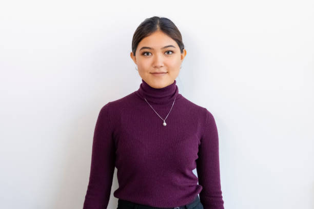 Portrait of confident asian female entrepreneur stock photo