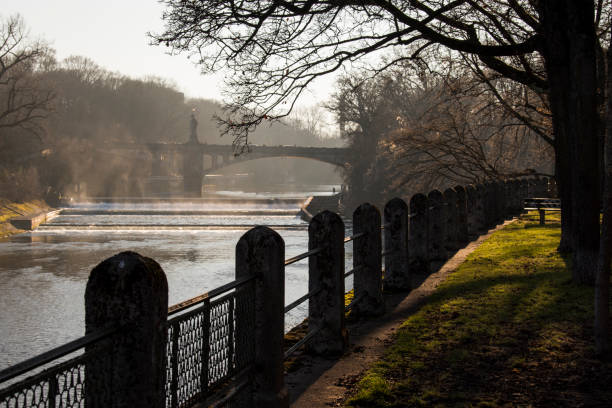 istock Bridge on the Isar river in Munich,Geramany. 1367673447