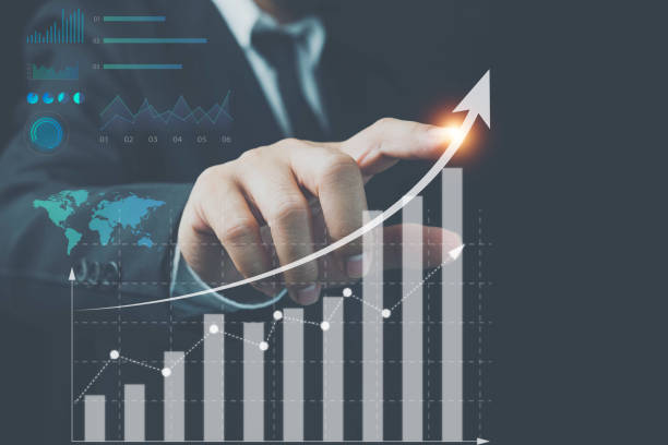 istock Business development to success and growing growth concept, Businessman pointing arrow graph corporate future growth plan, action and goals,success target and graph growing concept. 1367673992