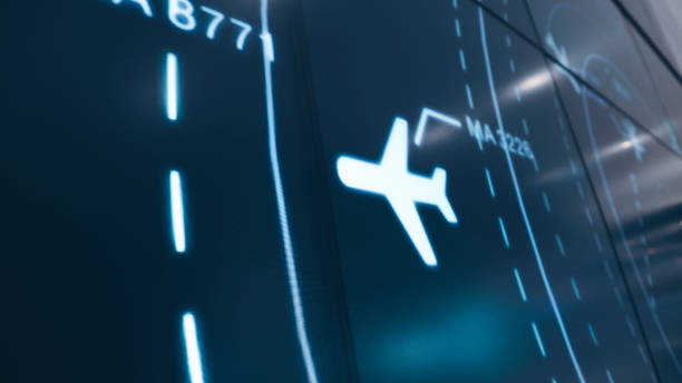 Simulation screen showing various flights for transportation and passengers.