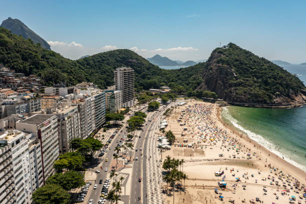 Copacabana beach. Leme district. stock photo