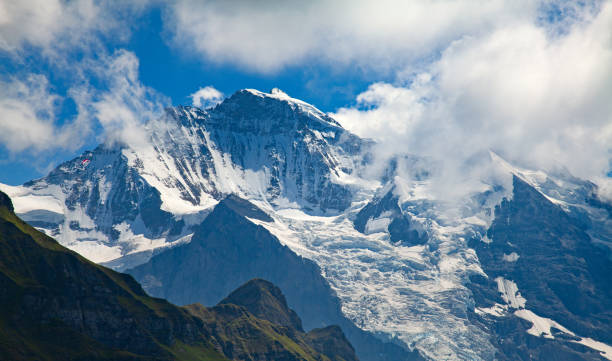 jungfrau region - glacier aletsch glacier switzerland european alps stock-fotos und bilder