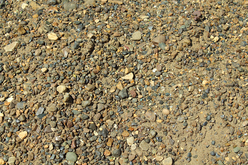 Sand and gravel. Close-up. Background. Texture.