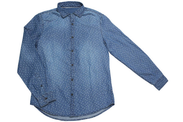 istock Blue male jeans shirt 1367682173
