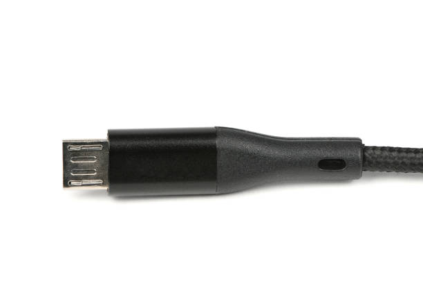istock Closeup of an USB connector isolated on white. 1367682266