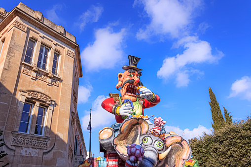 Putignano, Apulia, Italy - February 15, 2015: Carnival floats, giant paper mache.