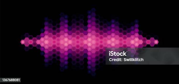 Sound Filtering Image Vector Stock Audio Or Music Shiny Sound Waveform With Hexagonal Filter Stock ...