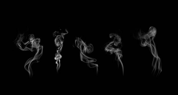 istock White smoke isolated on black background 1367690999
