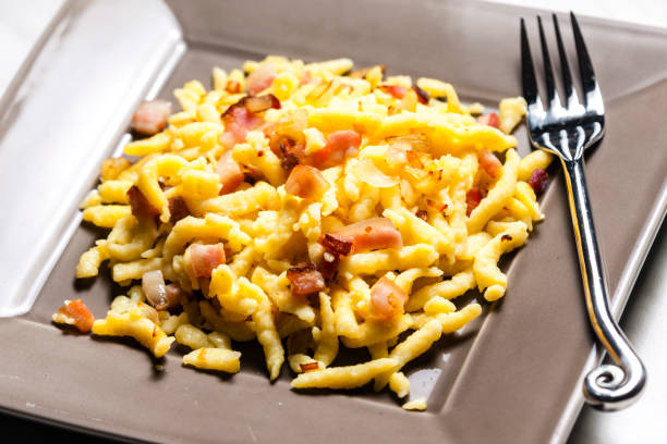 istock spaetzles with fried bacon and onion 1367693467