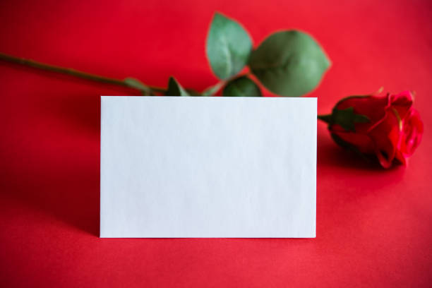 istock White envelope on red background, to write a love letter on Valentine's Day for your partner, or to conquer, and with a rose, symbol of affection. Concept of love 1367696958