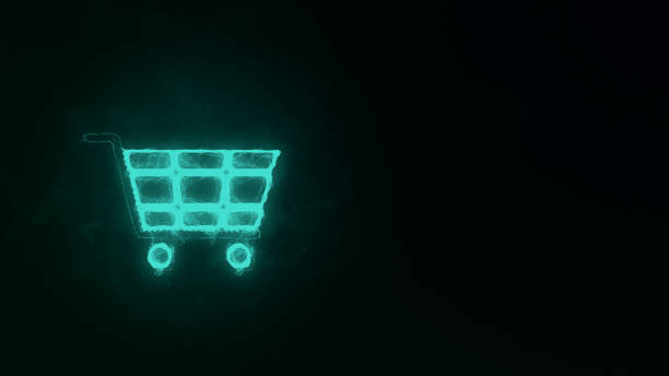 istock Shopping cart icon with plexus effect. Connected lines with dots. Illustration 1367698126