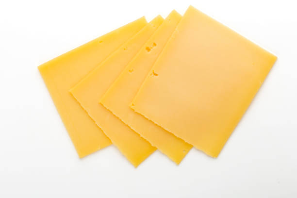 Cheese slice isolated on the white background.