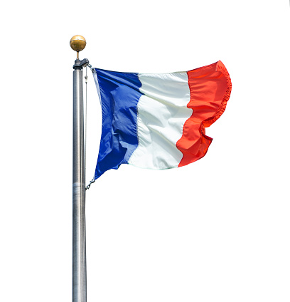 Flag of France isolated on white background