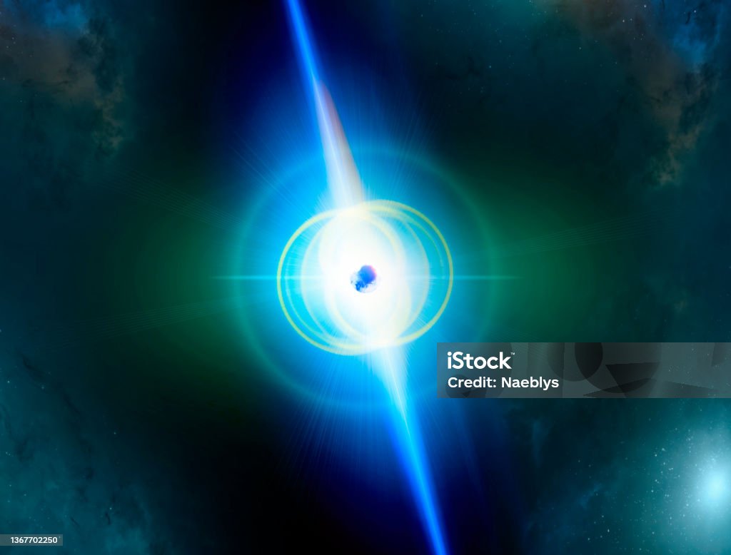 A magnetar is a type of neutron star believed to have an extremely powerful magnetic field - Royalty-free Manyetik Alan Stok görsel