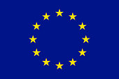 European Union flag, twelve golden stars on a blue background