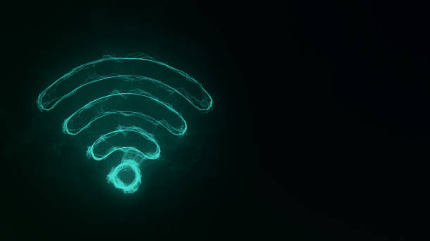 Wi-fi wireless internet network icon with plexus effect. Connected lines with dots. Illustration Wi-fi wireless internet network icon with plexus effect. Connected lines with dots. Lines plexus. Illustration access point router stock illustrations