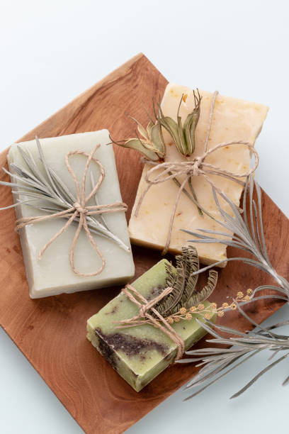 istock Handmade natural soap on pastel background. 1367703760