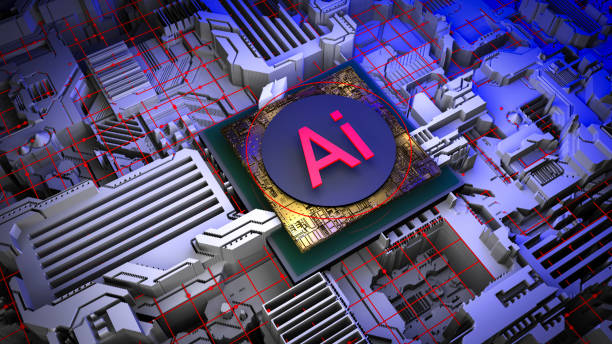 concept d’image 3d ai. microprocesseur informatique avec intelligence artificielle sur fond numérique. microprocesseur informatique avec intelligence artificielle sur fond numérique. neurotechnologies numériques ai - circuit board abstract boarding technology photos et images de collection