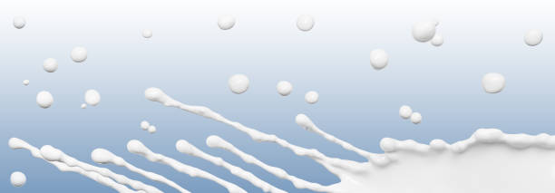 istock Splash of milk, splash of yogurt on blue background 3d rendering 1367706334