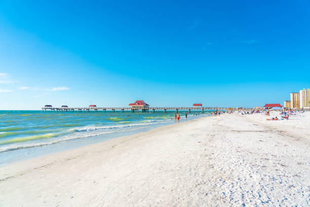 istock Beautiful Clearwater beach with white sand in Florida USA 1367706875