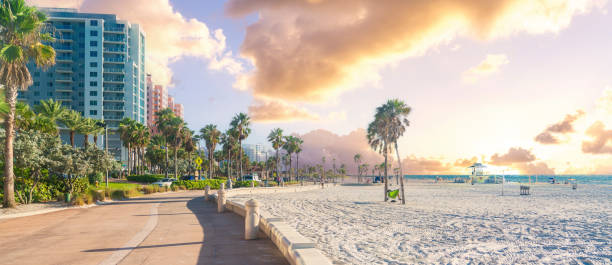 istock Clearwater beach with beautiful white sand in Florida USA 1367708985