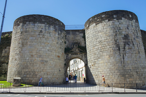2018 June 18. Spain. Lugo. Entrance to the historical part of the city through the ancient gates in the fortress wall.